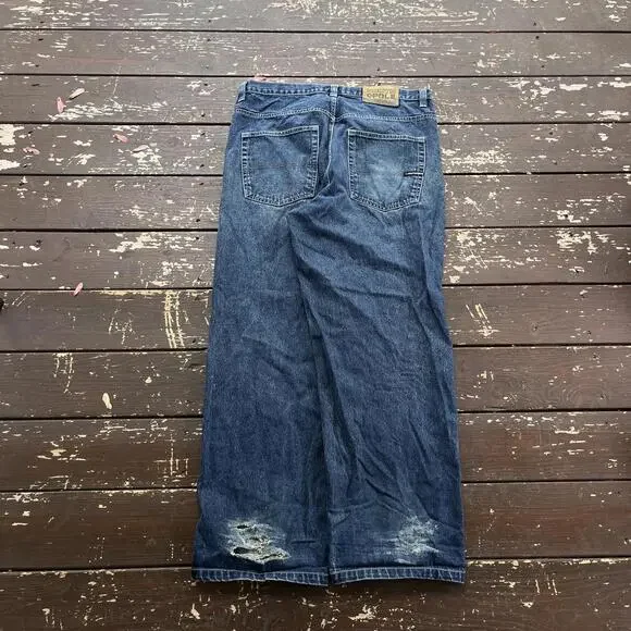 (36x32) Vintage 90s Y2K South Pole Baggy Embroidered Jeans - Picture 1 of 7